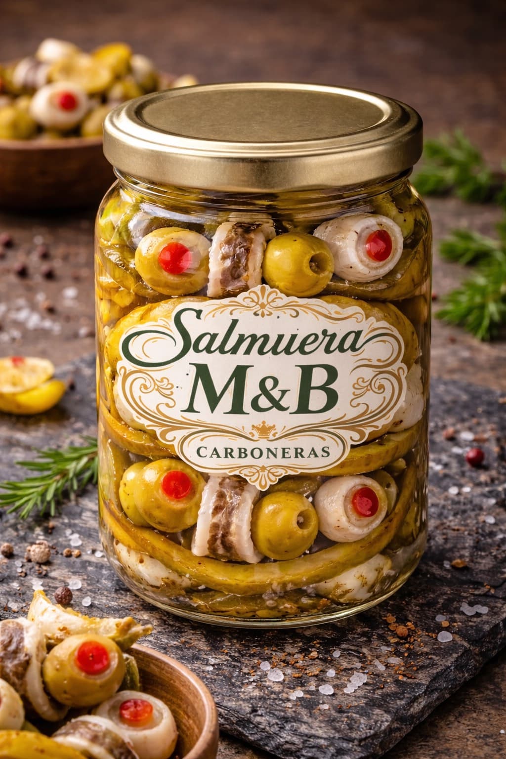 Tarro de Gildas con boquerones